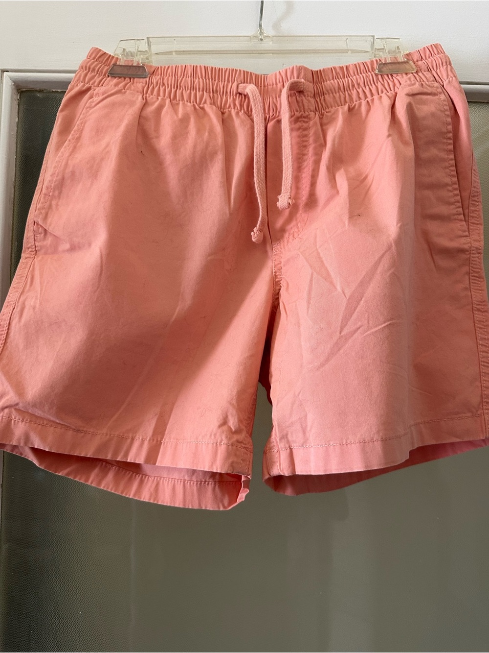 H&M Men’s Coral Pink Elastic Waist Drawstring Bermuda Shorts